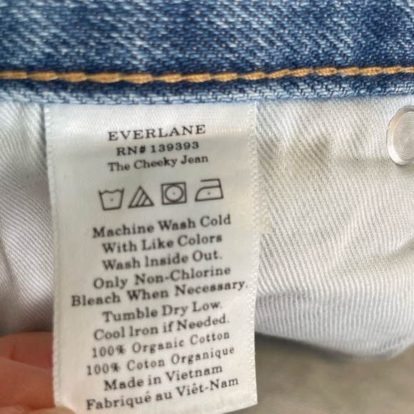 Everlane 90s Cheeky Jeans Sz 26 Ankle Vintage Mid Blue High Rise 100% Cotton - Picture 11 of 16